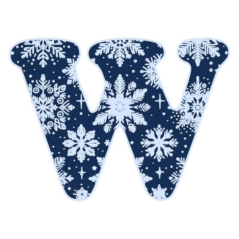 Buchstabe W Schneeflocken