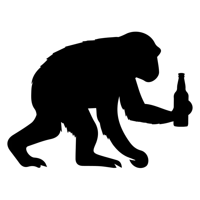 bière de silhouette de singe