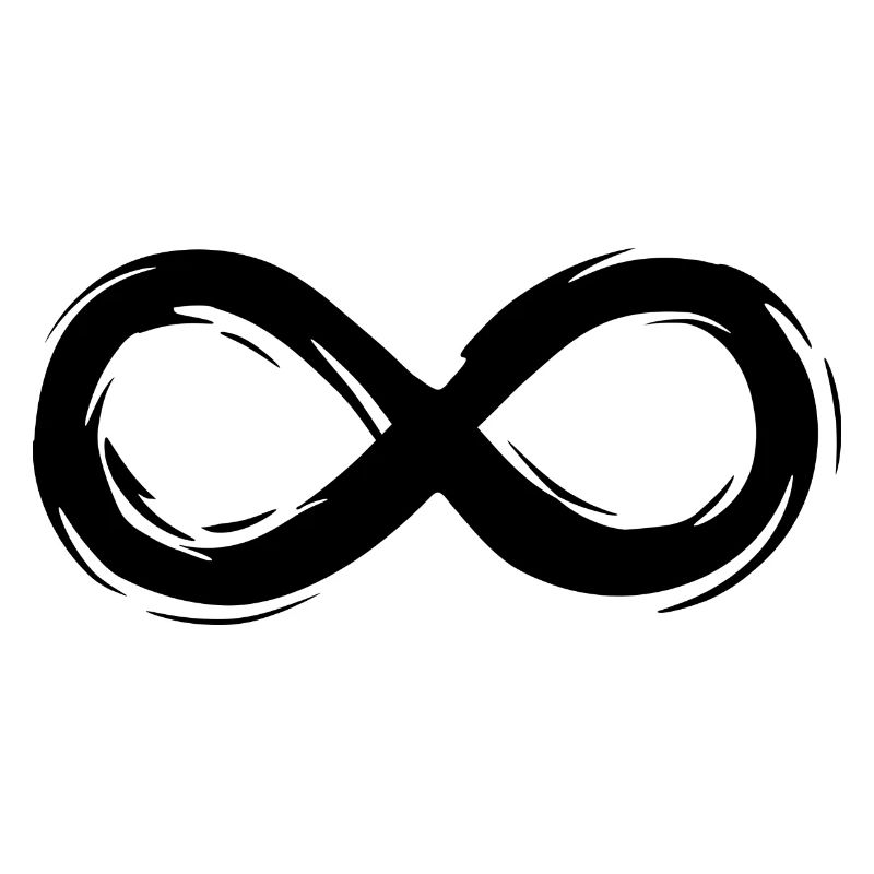Infinity sign icon in black