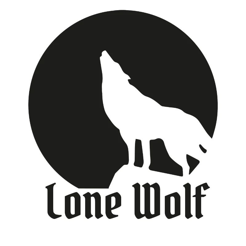 Einsamer Wolf flat design schwarz