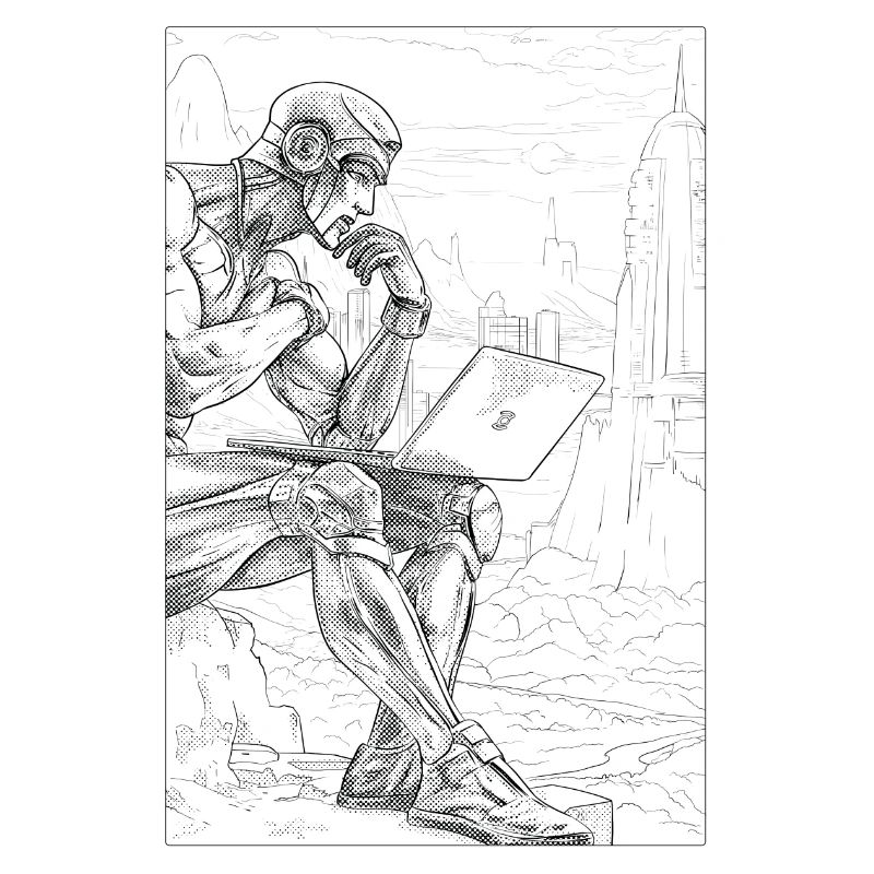 Retro futuristic thinker - techno nature tradition