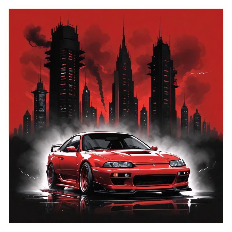 JDM Sportcar Tuning Beach Palm Trees Light Drift