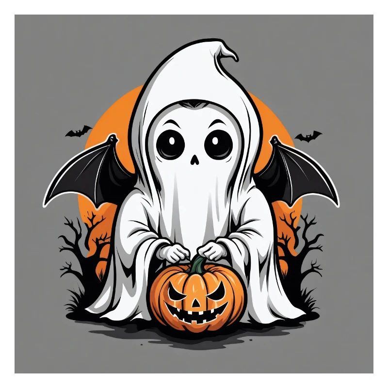 Ghost Ghost Halloween Pumpkin Bat