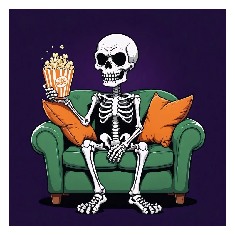 Skelett Coach Popcorn Halloween Geschenk Lustig