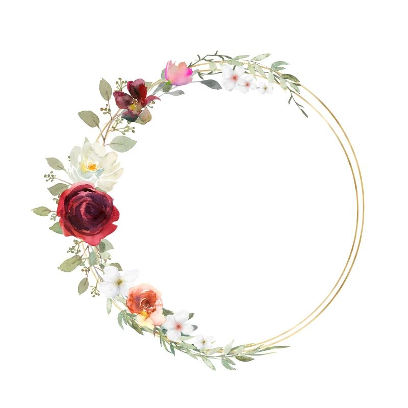 Modern flower wreath circle can be personalized