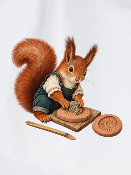Eichhörnchen mit Fossilabdruck