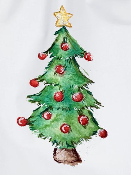 Aquarell-Weihnachtsbaum-Ornamente
