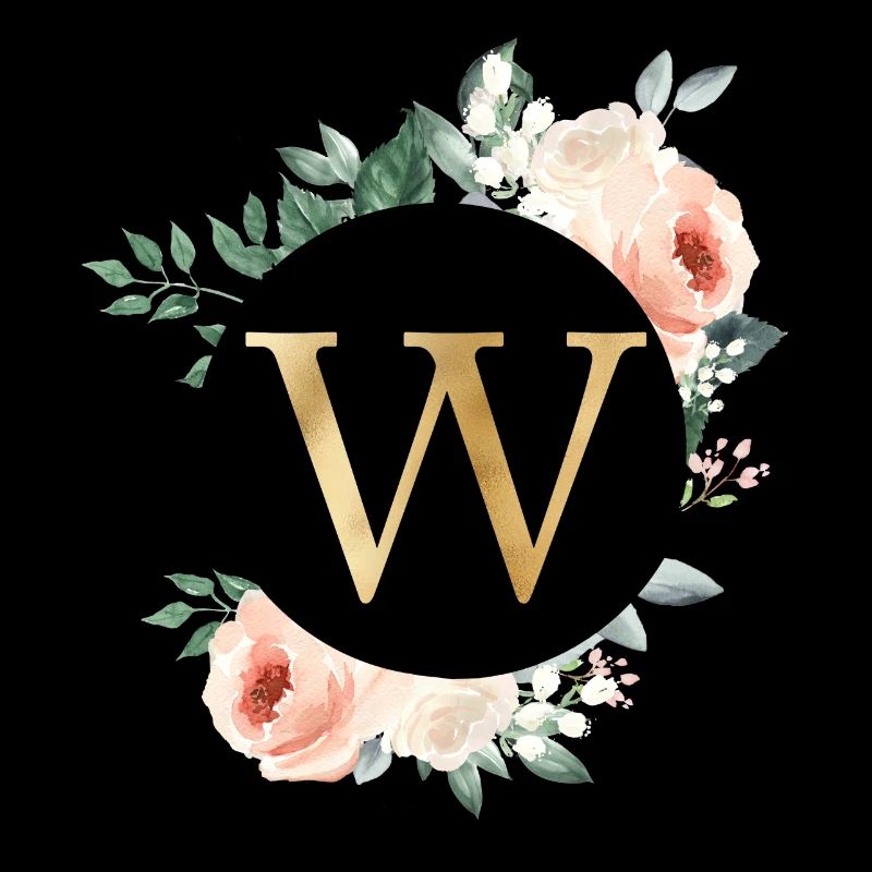 W Monogramme Vert, Pastel, Couronne
