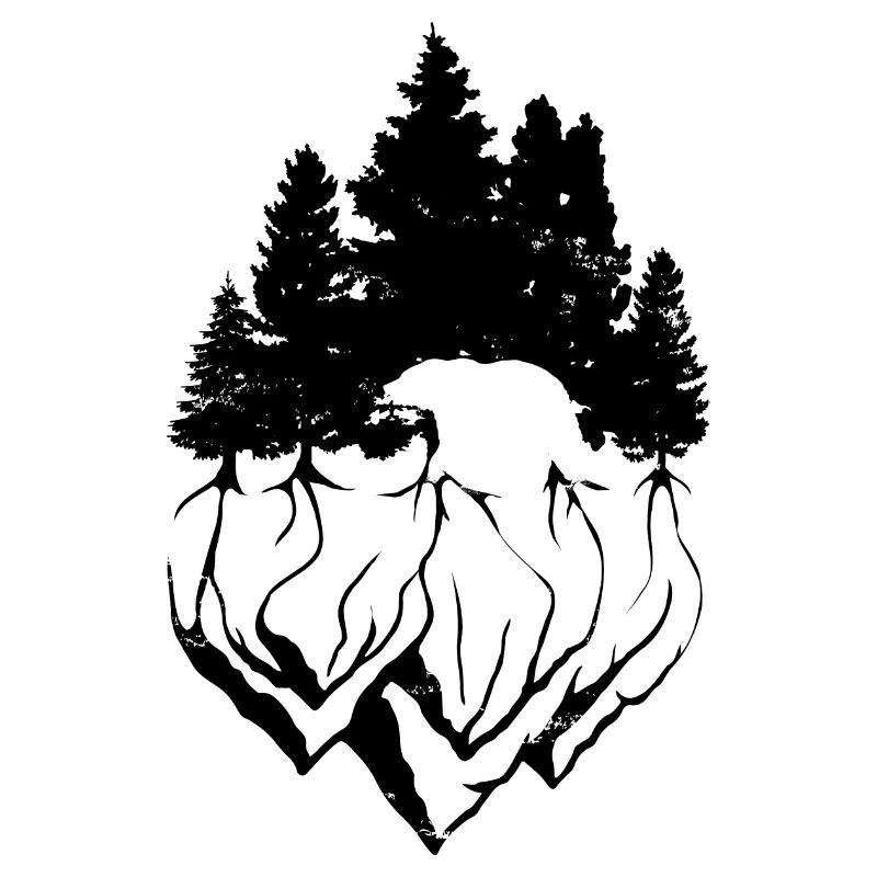 Trees and Bear Abstract -