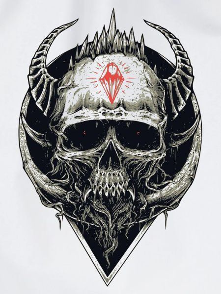 Skull with red symbol
