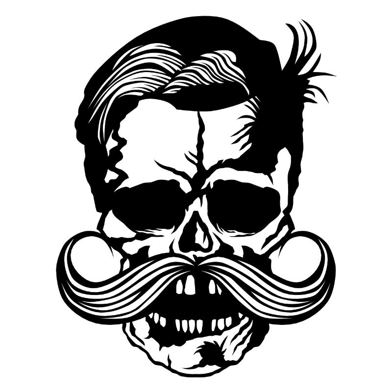 Schädel Hipster Schädel Kran Schnurrbart Schnurrbart