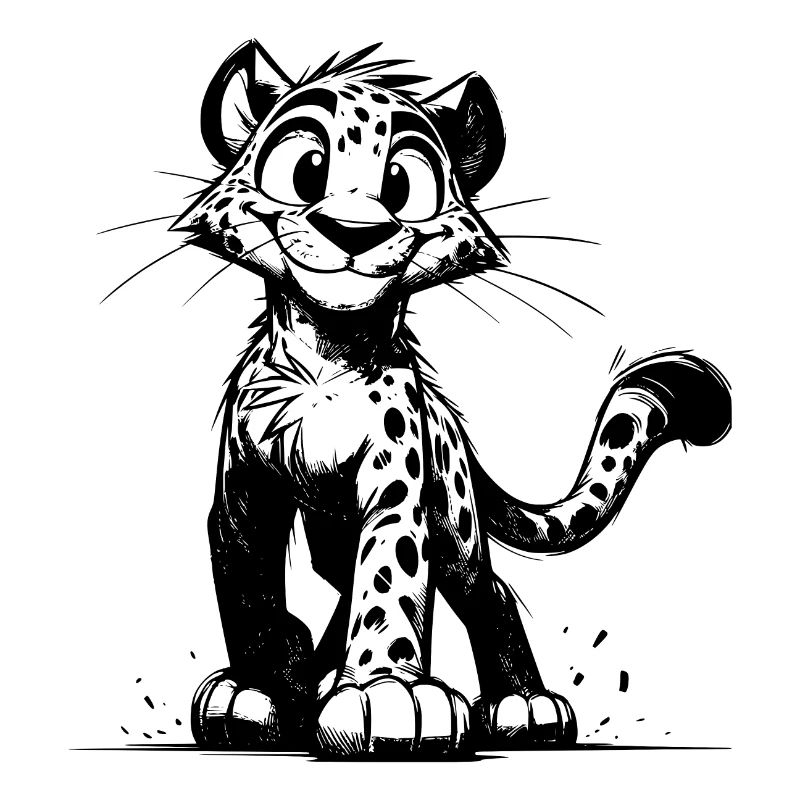 Lustiger Kinder Leopard mit großen Augen