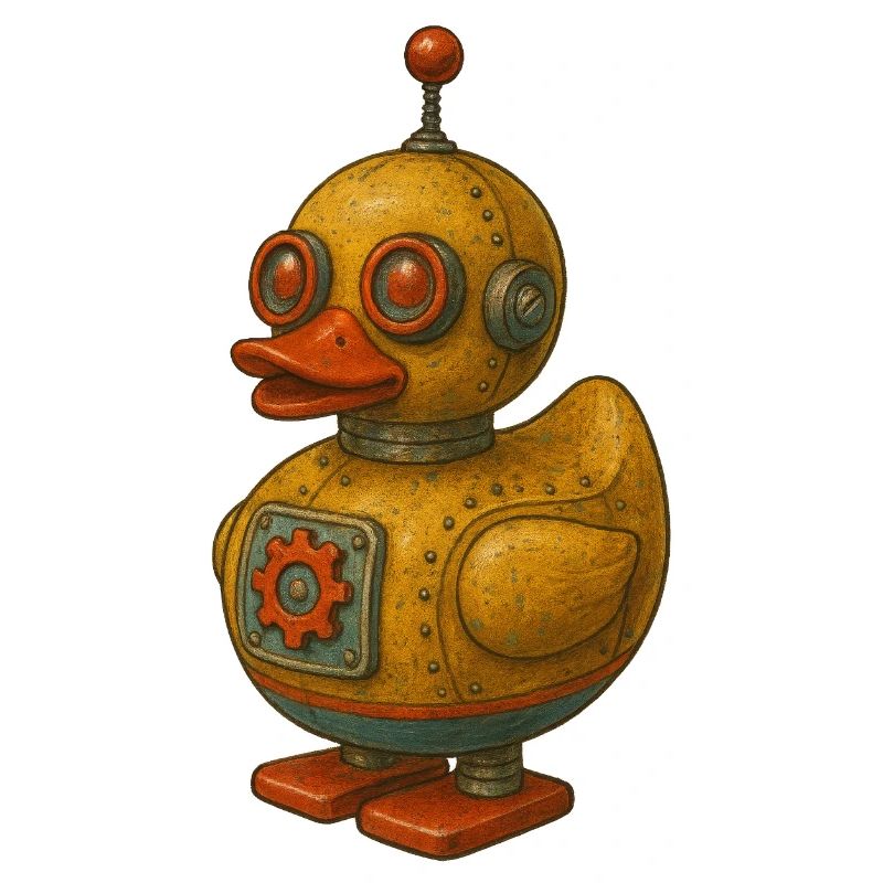 Retro Tin Robot Duck