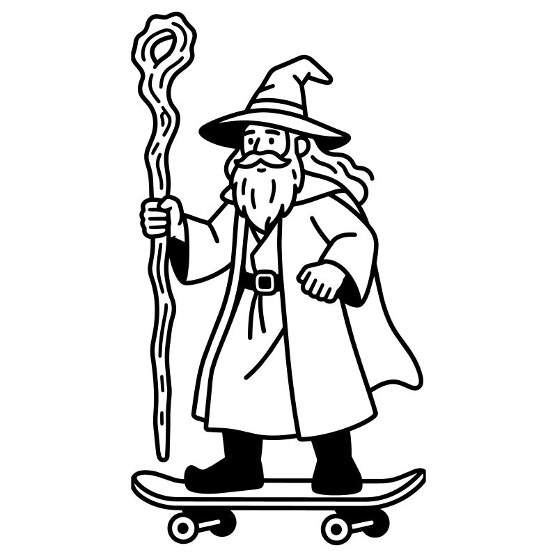 Wizard sur skateboard