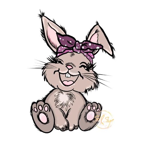 Cute bunny with bow - Drawstring Bag