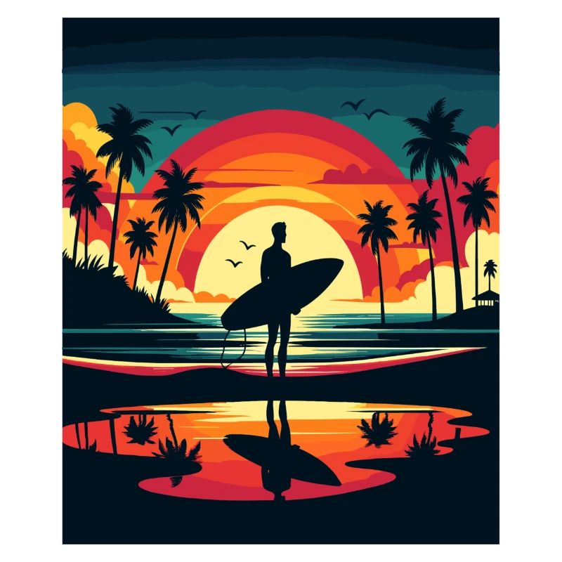 surfer sunset tee