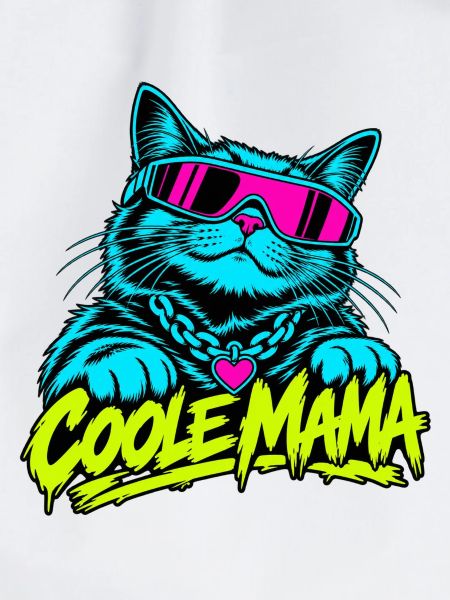 Coole Mama Katze Neon-Grafik
