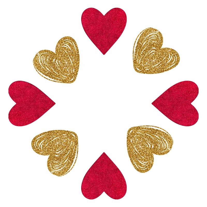 Cercle de Cœurs Glitter Rouge Or
