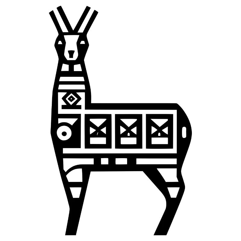 A Silhouette Patterned Llama