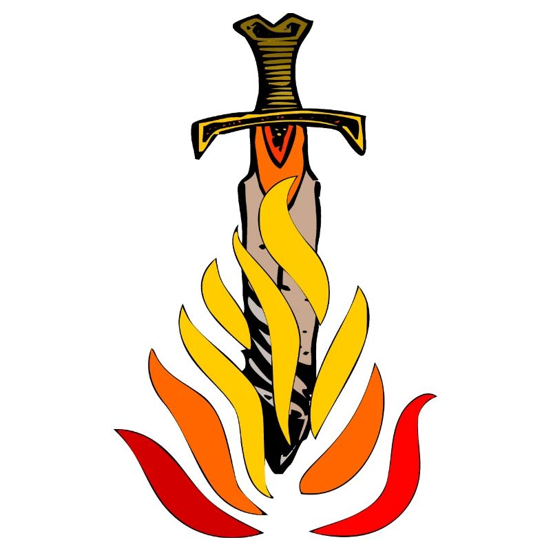 Sword in flames