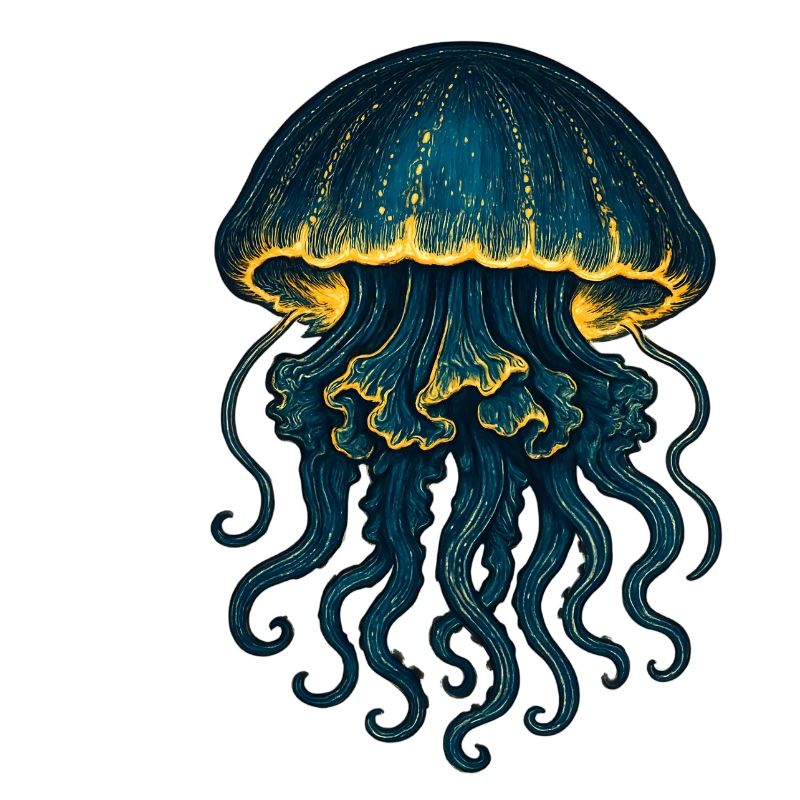 Glowing Deep Sea Jellyfish Galaxy