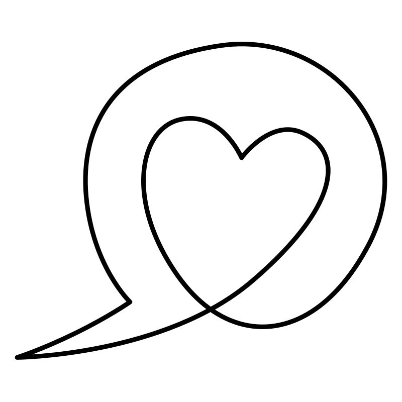 Speech bubble with heart