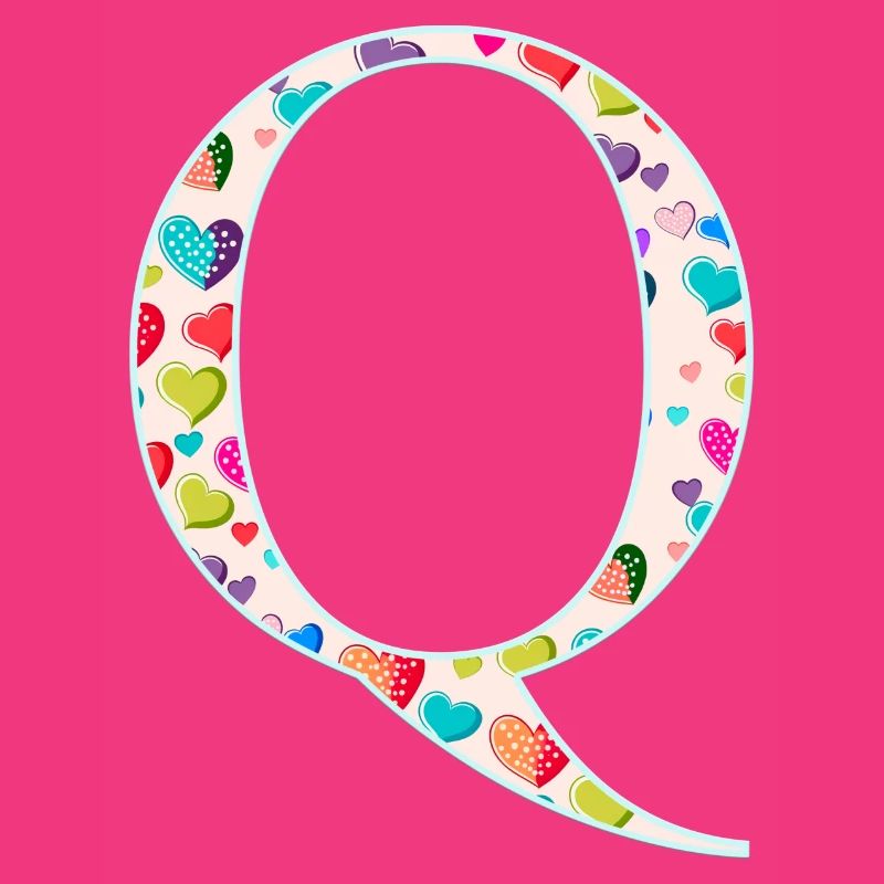 Customizable Monogram Q Heart Pattern