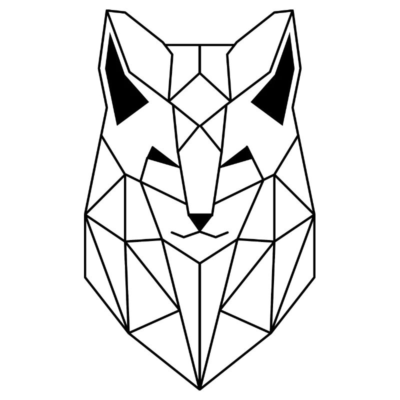 Polygonal Wolf schwarze Version