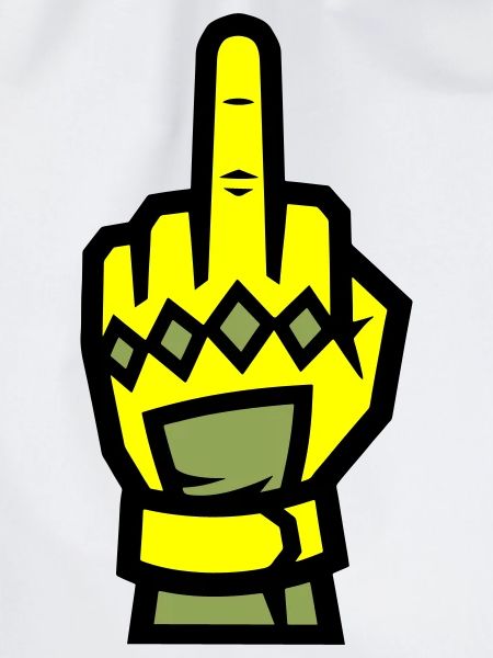 Mittelfinger Handschuh Gelb Symbol