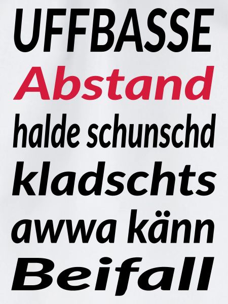 Uffbasse Abstand halde