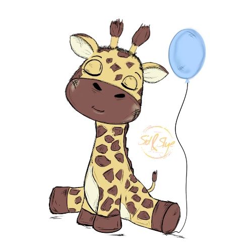 Süße Giraffe mit Luftballon - Drawstring Bag