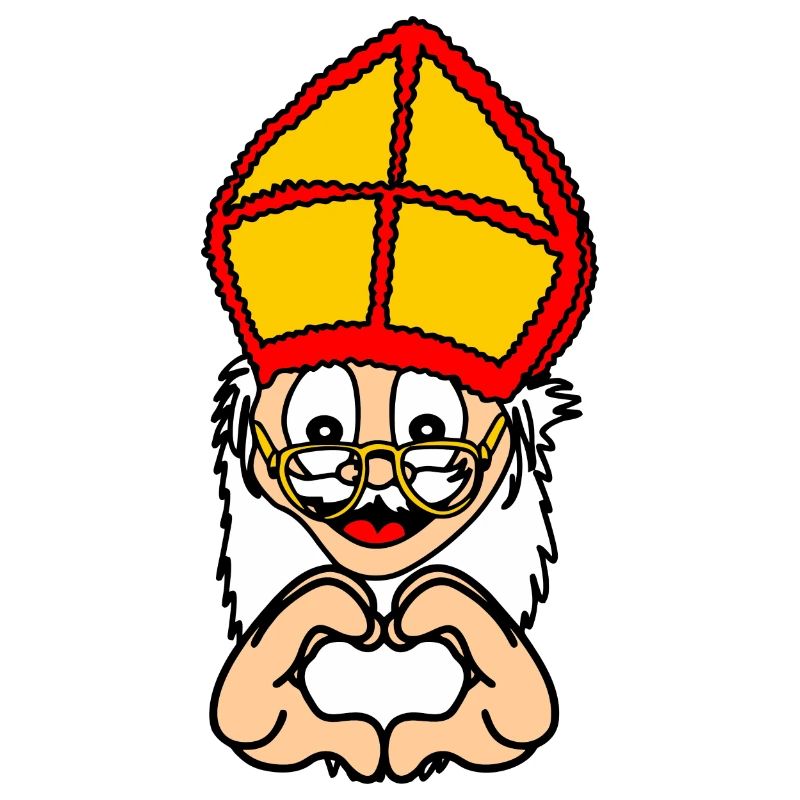 Sinterklaas avec un geste de la main coeur