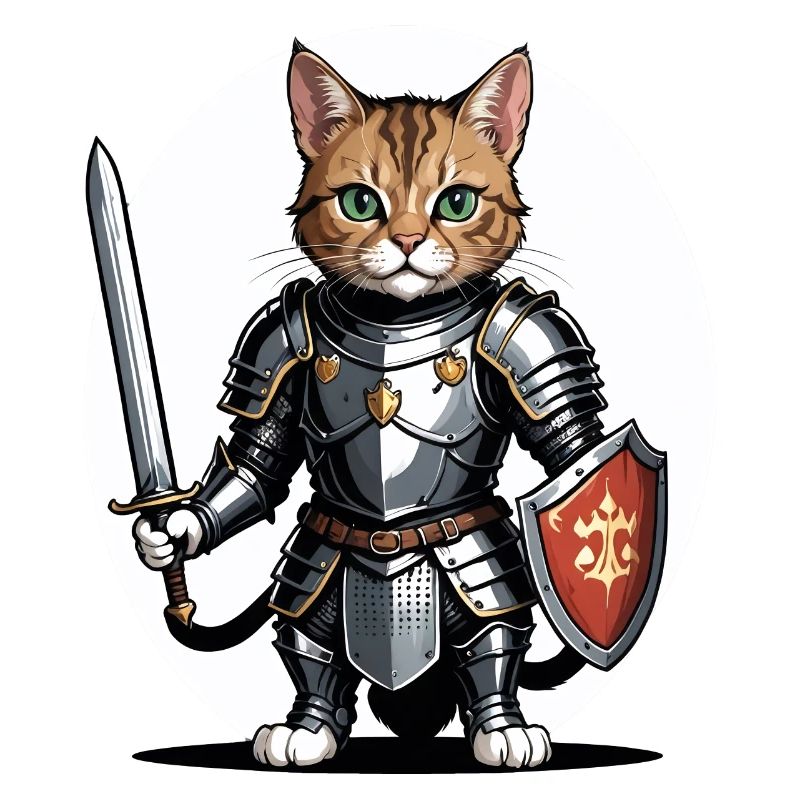 Cat Ritter Knight Katze Geschenk Mittelalter