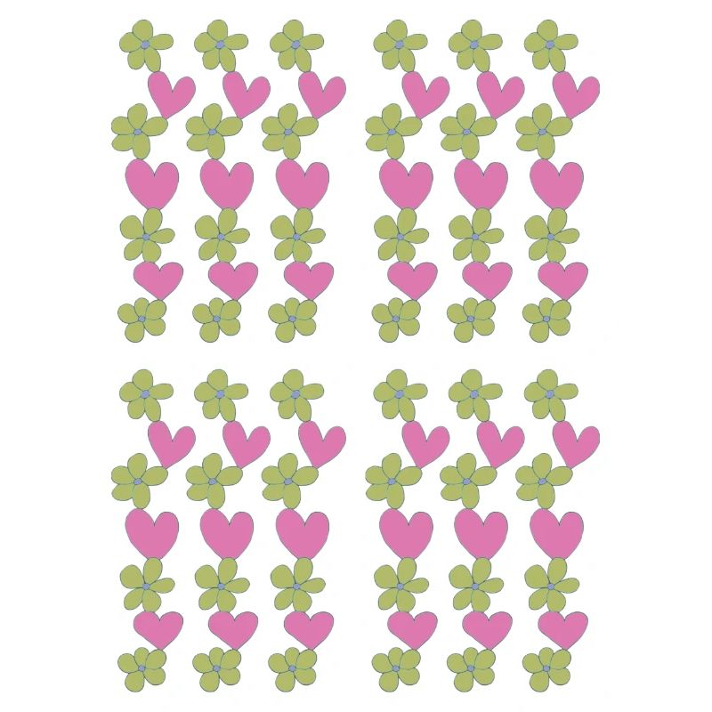 hearts flowers pattern