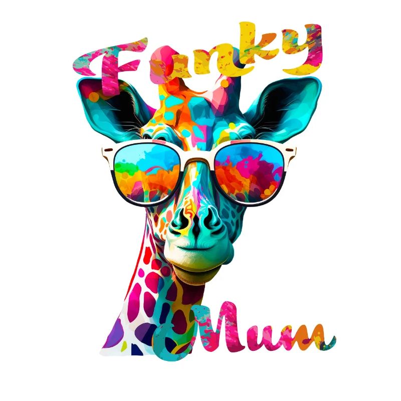 Funky Mama. Geburtstag, Muttertag. Giraffe