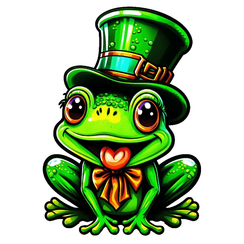 Cuddly frog with St. Patrick's Day top hat