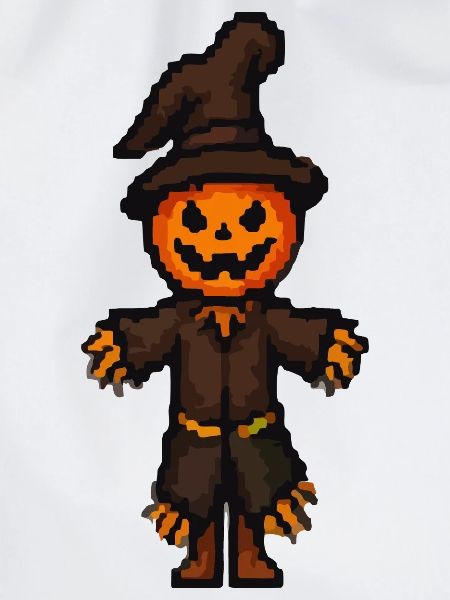 Pixel Halloween Kürbismann