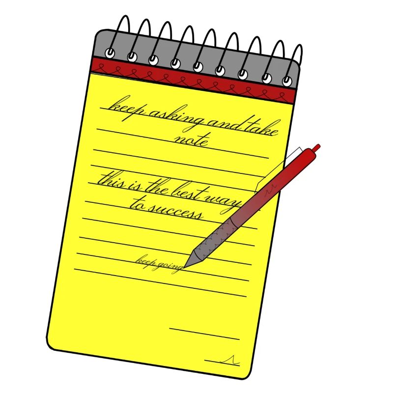 Notepad and pencil