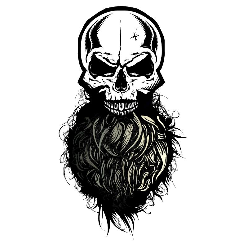 Schädel Kopf des Todes Hipster Schädel Bart Bart