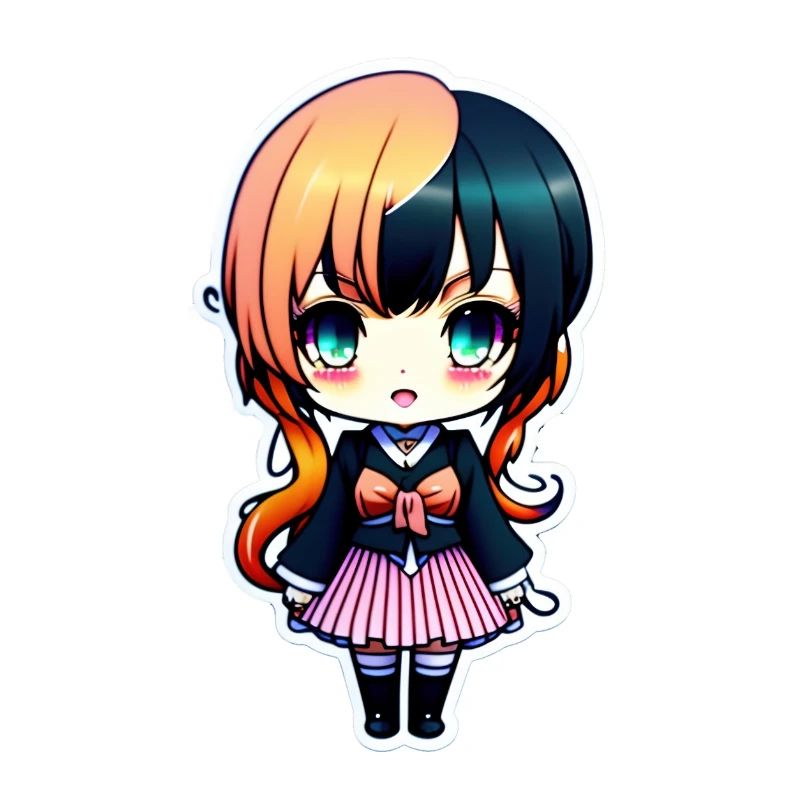 Nettes Chibi-Mädchen, süßer Chibi-Aufkleber