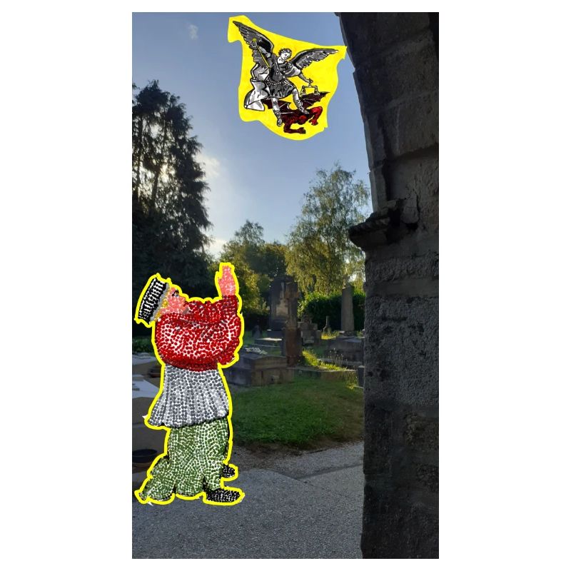 Saint Michael crushes Satan