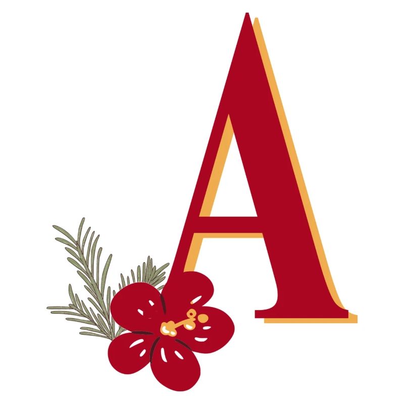Buchstabe A mit Blume