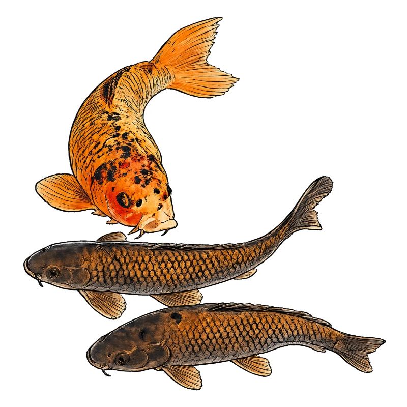 Koi fish in the pond