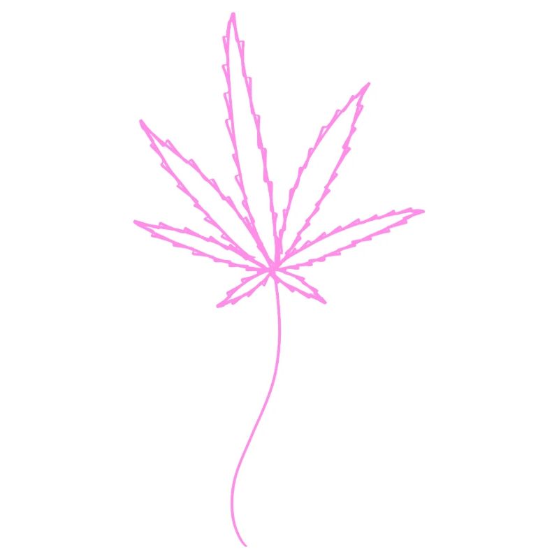 Weed Leaf Pink Simple