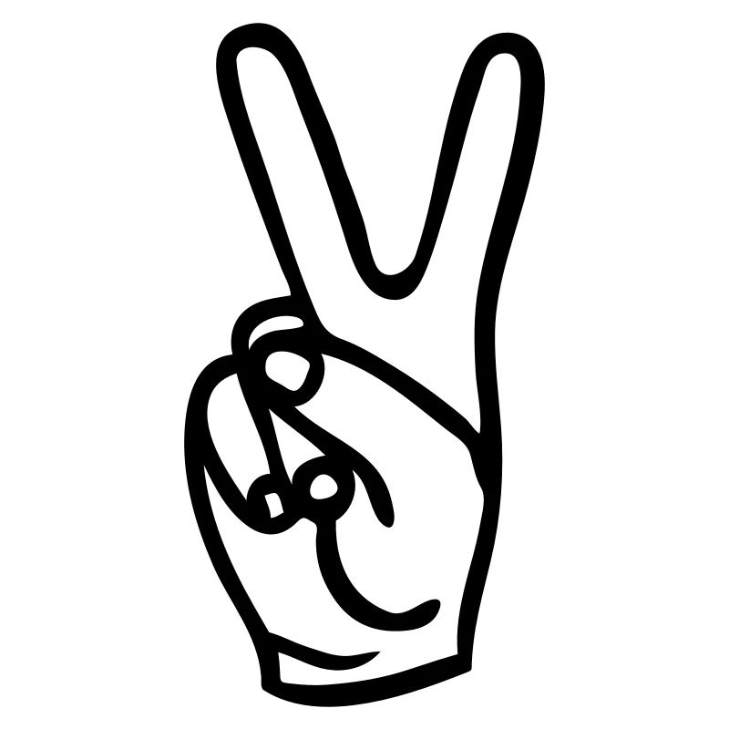Friede "Peace-Zeichen" zwei Finger