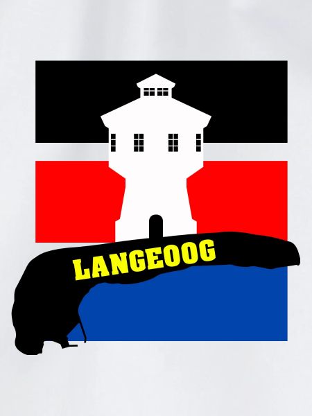 Langeoog mit Wasserturm, Fahne & Umriss