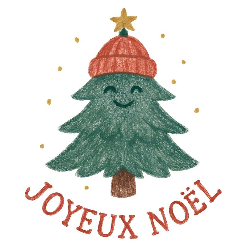 Frohe Weihnachtsbaum mit rotem Hut