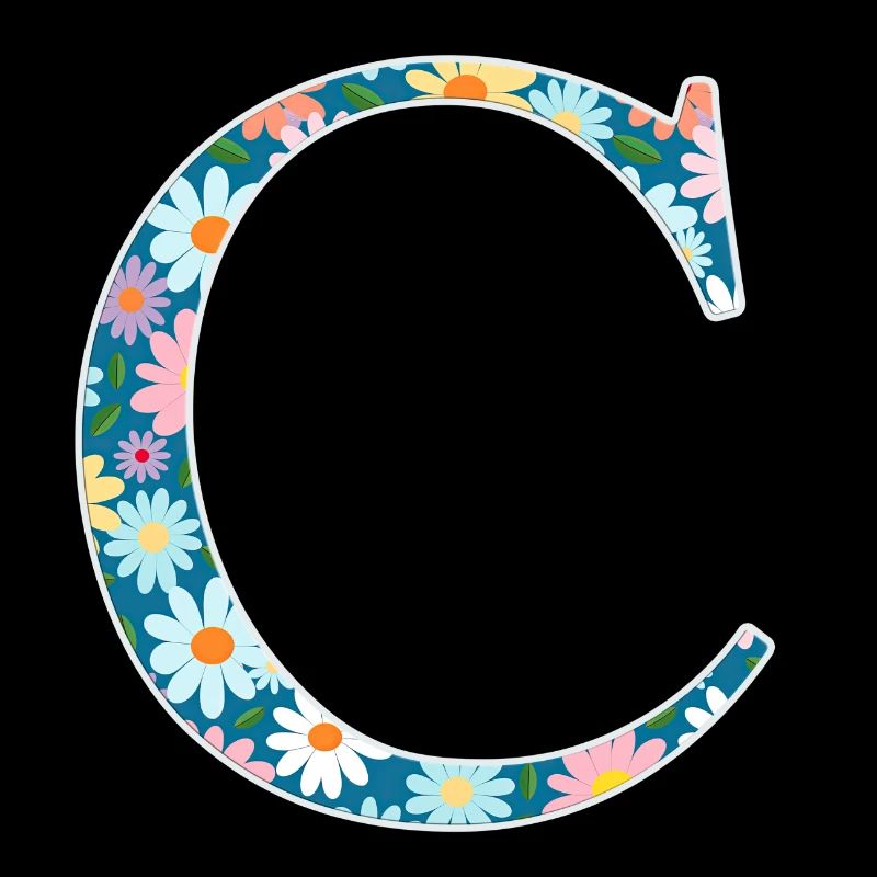 Personalisierbar Monogramm C Blumenmuster