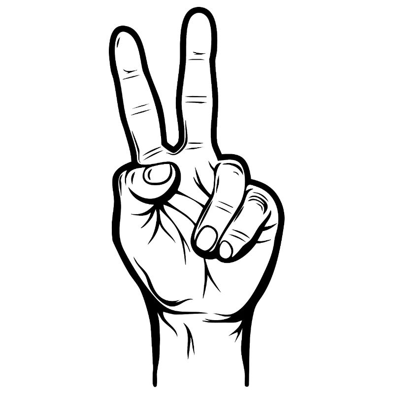 Peace sign hand