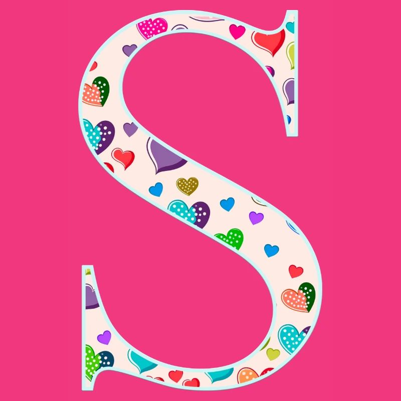 Customizable Monogram S Heart Pattern